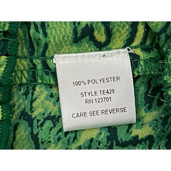 CHARLOTTE Russe | Women's 1-Sleeve Blouse Top Green Yellow Serpent Print - Picture 5 of 6